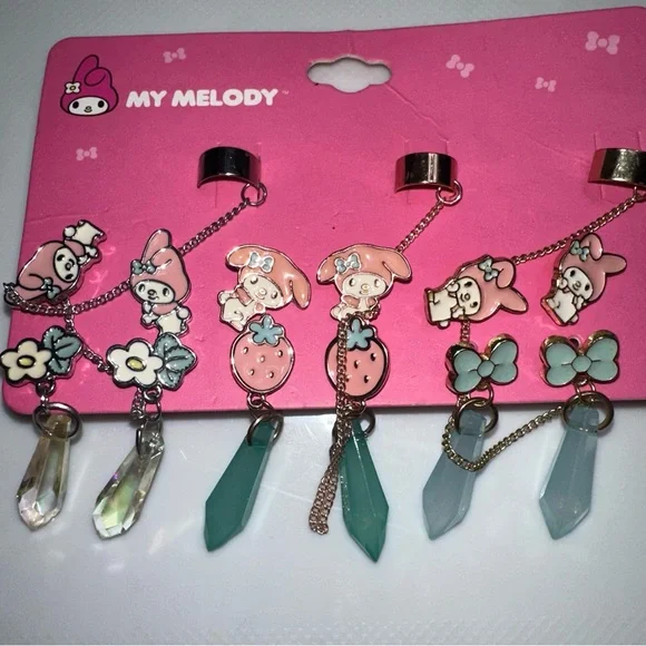 Sanrio My Melody cuff studded earrings set of 3 - Picture 1 of 4